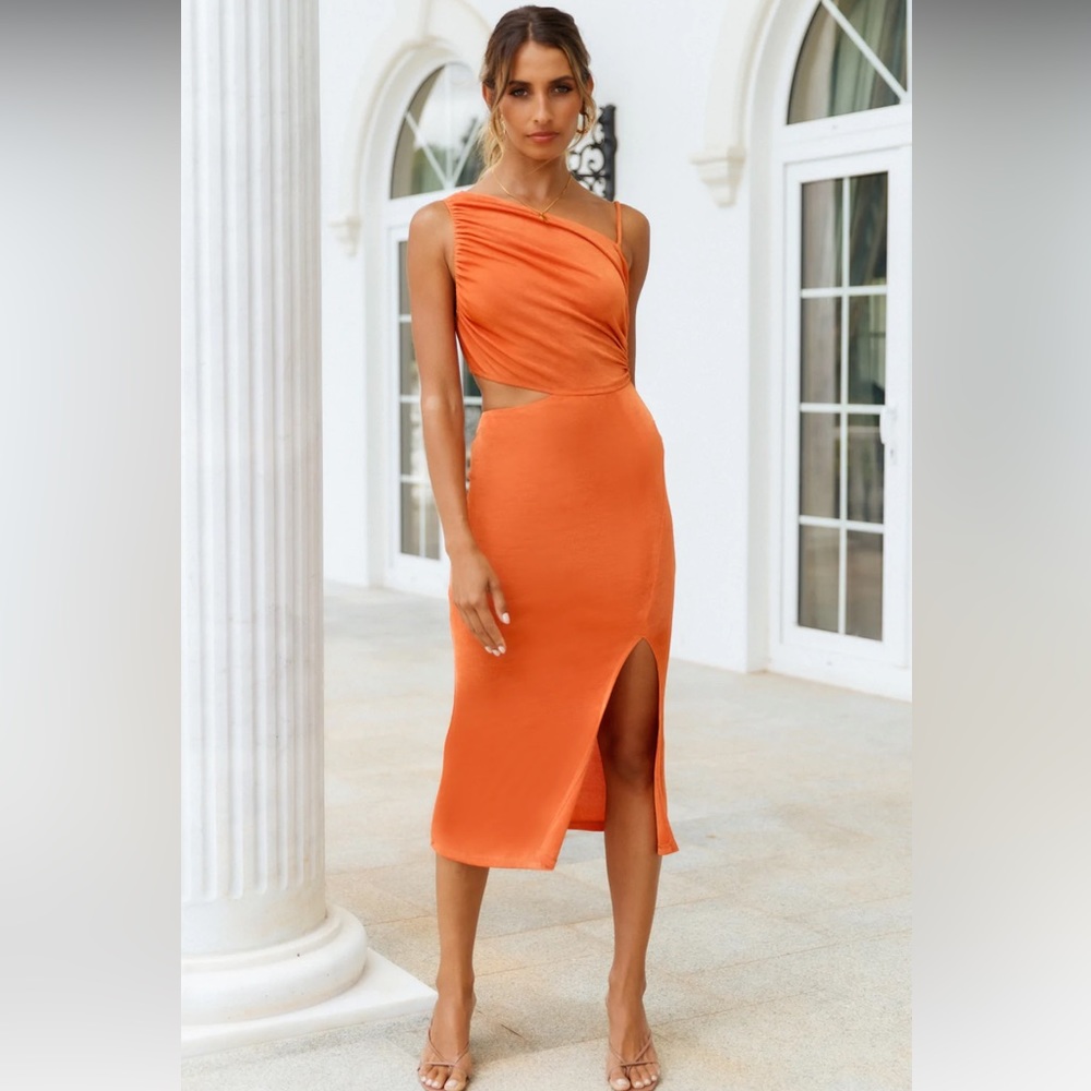 HELLO MOLLY: block it out midi dress - orange
